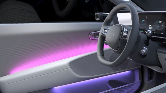 Hyundai IONIQ 6 hastighedsstyret interiørbelysning 