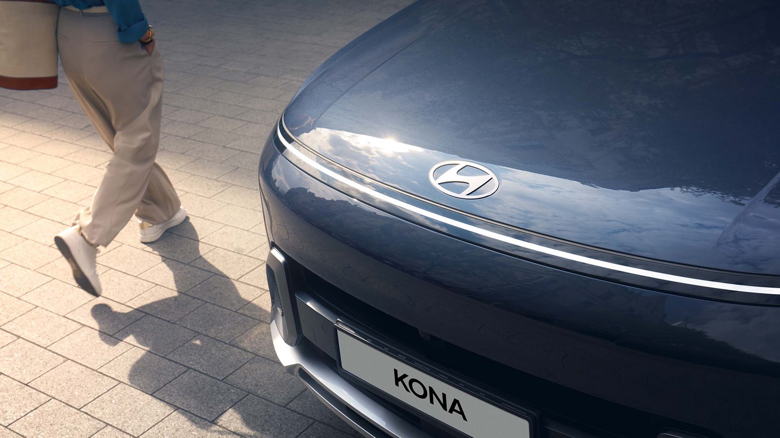 Front af Hyundai KONA med tydeligt Hyundai-logo